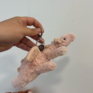 Jellycat rose dragon bag charm